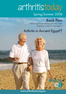 arthritistoday Spring/Summer 2008 Back Pain  What we know about chronic pain