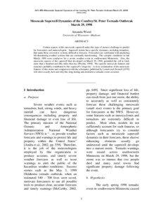 AOS 453—Mesoscale Supercell Dynamics of the Comfrey/St. Peter Tornado Outbreak March 29, 1998 WOOD (2006)