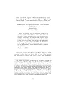 The Bank of Japan’s Monetary Policy and Bank Risk Premiums in the Money Market - IJCB - March 2006