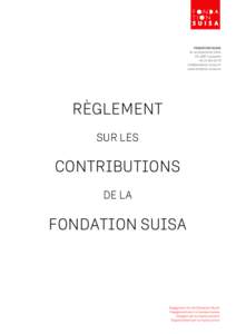 RÈGLEMENT SUR LES CONTRIBUTIONS DE LA