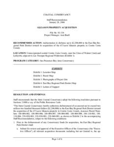 COASTAL CONSERVANCY Staff Recommendation January 29, 2004 GLEASON PROPERTY ACQUISITION File No[removed]Project Manager: Ann Buell