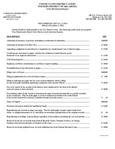 UNITED STATES DISTRICT COURT WESTERN DISTRICT OF OKLAHOMA www.okwd.uscourts.gov CARMELITA REEDER SHINN 200 N.W. 4th Street, Room 1210 Oklahoma City, OK 73102