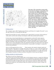 SUSTAINABLE  TRANSPORTATION NETWORKS NetworkS & MODES