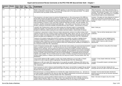 Expert and Government Review Comments on the IPCC WGI AR5 Second Order Draft – Chapter 1 Comment No Chapter