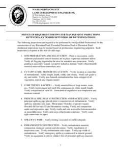 WASHINGTON COUNTY LAND DEVELOPMENT ENGINEERING 80 West Baltimore Street Hagerstown, Maryland[removed]Telephone: [removed]Fax: [removed]