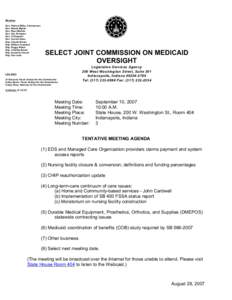 Members Sen. Patricia Miller, Chairperson Sen. Robert Meeks Sen. Ryan Mishler Sen. Sue Errington Sen. Vi Simpson