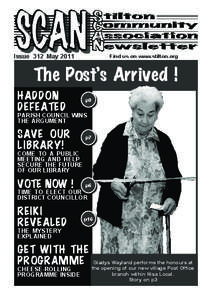 Issue 312 May[removed]Find us on www.stilton.org The Post’s Arrived ! HADDON
