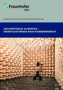 F R A U N H O F E R - I N S T I T U T F Ü R D I G I TA L E M E D I E N T E C H N O L O G I E I D M T  GESCHÄFTSFELD ACOUSTICS – DIENSTLEISTUNGEN NACH KUNDENWUNSCH  UNSERE DIENSTLEISTUNGEN