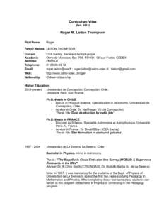 Curriculum Vitae (Feb[removed]Roger M. Leiton Thompson First Name