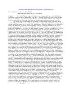 Southern Campaign American Revolution Pension Statements Pension Application of Jesse Beck W5805 Transcribed and annotated by C. Leon Harris Virginia On this 21 st day of August 1832 personally appeared in open Court bef