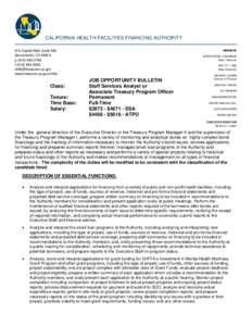 CALIFORNIA HEALTH FACILITIES FINANCING AUTHORITY  MEMBERS 915 Capitol Mall, Suite 590	 Sacramento, CA 95814