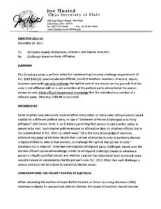 Jon Husted  Ohio Secretary of Sta te 180 East Broad Street, 16th Floor Columbus, Ohio 43215