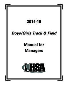 Boys/Girls Track & Field Manual for Managers  Revision History