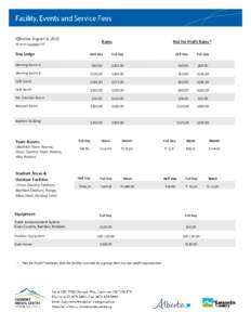 Effective August 6, 2015  Rates All prices exclude GST