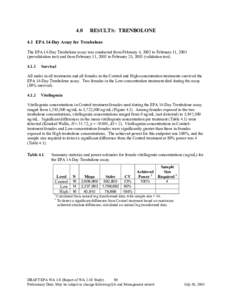 Section 4: Draft Final Report on Comparative Evaluation of Fathead Minnow Assays for Detecting Endocrine-disrupting Chemicals - July 2003