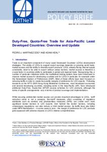ARTNeT Policy Brief No. 36 ASIA-PACIFIC RESEARCH AND TRAINING NETWORK ON TRADE POLICY BRIEF BRIEF NO. 36 | SEPTEMBER 2013