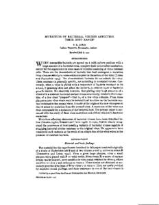 MUTATIONS  OF BACTERIAL VIRUSES AFFECTING THEIR HOST RANGE1 S. E. LUF3A Indiana Umkdty,