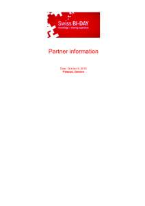    Partner information Date: October 6, 2015 Palexpo, Geneva