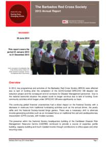 The Barbados Red Cross Society 2013 Annual Report MAABB001 30 June 2014