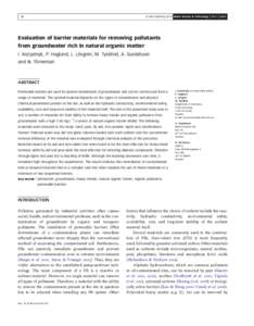 Aquifers / Environmental chemistry / Pollution / Permeable reactive barrier / Environmental science / Zerovalent iron / Activated carbon / Soil / Adsorption / Chemistry / Environment / Earth