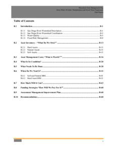 Watershed Asset Management Plan Storm Water Division, Transportation and Storm Water Department Final Report Table of Contents B.1