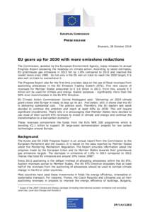 EUROPEAN COMMISSION  PRESS RELEASE Brussels, 28 October[removed]EU gears up for 2030 with more emissions reductions