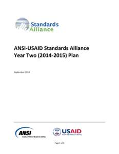 ANSI-USAID Standards Alliance Year TwoPlan September 2014 Page 1 of 8