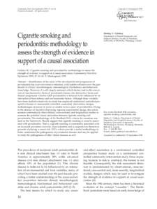 Human behavior / Tobacco / Habits / Public health / Health sciences / Periodontitis / Gingivitis / Cohort study / Nicotine / Medicine / Health / Smoking