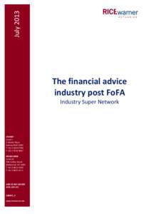 JulyThe financial advice industry post FoFA Industry Super Network