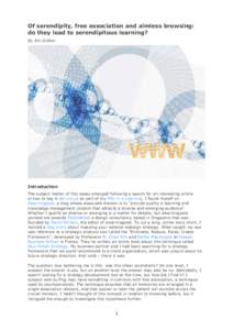 Language comparison / Philosophy of science / Scientific method / Serendipity / Synchronicity / Translation / Browse / Hypertext / Exploratory search / Science / Knowledge / Computing