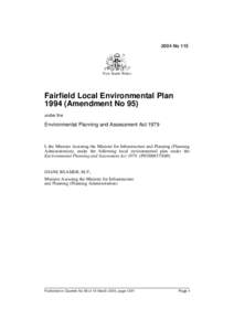 2004 No 115  New South Wales Fairfield Local Environmental Plan[removed]Amendment No 95)