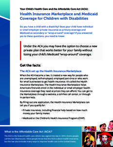 Your Child’s Health Insurance Marketplace and Medicaid Coverage for Children with Disabilities