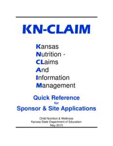 KN-CLAIM Kansas Nutrition CLaims And Information Management