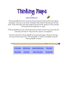 ® www.thinkingmaps.com Thinking Maps® (Innovative Learning Group) integrate thinking skills and mapping techniques. Learning to use these strategies helps students develop good writing skills. These techniques also hel