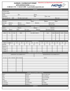 Reset Form  See Sample here OVERSIZE / OVERWEIGHT PERMIT APPLICATION FORM (UPDATE[removed]).