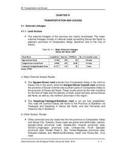 IV Transportation and Access  CHAPTER IV