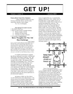 GET UP! Volume 1, Issue 14 I JanuaryFunny Email from Eric Seubert