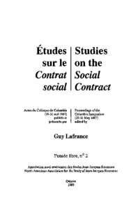 ~  Etudes Studies sur Ie on the  Contrat Social