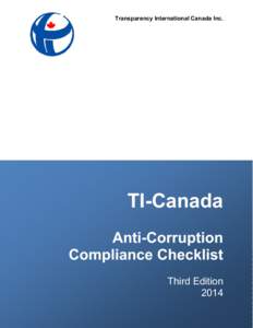 Transparency International Canada Inc.  TI-Canada Anti-Corruption Compliance Checklist Third Edition