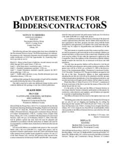 ADVERTISEMENTS FOR  BIDDERS/CONTRACTORS NOTICE TO BIDDERS OFFICE OF GENERAL SERVICES