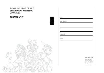 ROYAL COLLEGE OF ART DEPARTMENT HANDBOOK[removed]