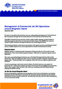 Permits Information Bulletin  Management of Commercial Jet Ski Operations around Magnetic Island September 2004
