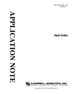 Heat Index (App. Note 5-S)
