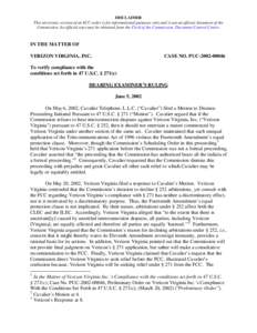 PUC[removed]Ruling on Cavalier's Motion to Dismiss - 5 …