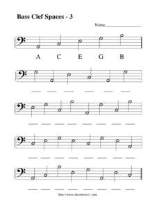 Bass Clef Spaces - 3 Name_________________ ?  ˙