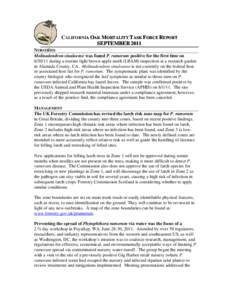 CALIFORNIA OAK MORTALITY TASK FORCE REPORT