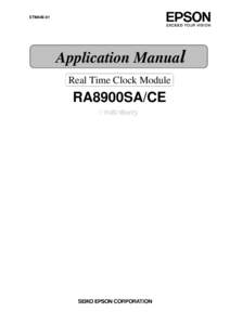 ETM44E-01  Application Manual Real Time Clock Module  RA8900SA/CE