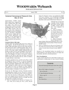 WOODWARDs WeSearch RESEARCH NEWSLETTER Vol. 8 January 2000