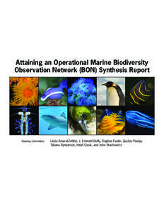 Attaining an Operational Marine Biodiversity Observation Network (BON) Synthesis Report Steering Committee:	  Linda Amaral-Zettler, J. Emmett Duffy, Daphne Fautin, Gustav Paulay,