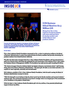 UNIVERSITY OF CALIFORNIA, RIVERSIDE News for Faculty and Staff of the University of California, Riverside November 19, 2014  UCR Business